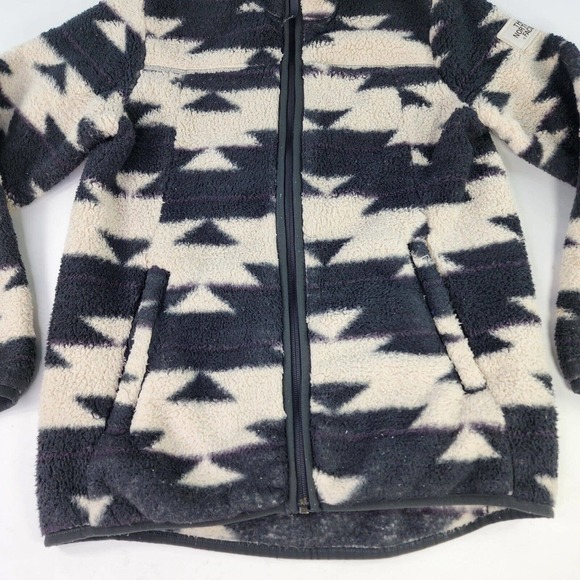 The North Face Girl's Campshire Full zip sweater Sz L 14-16 shepra Aztec jackets - Picture 6 of 11